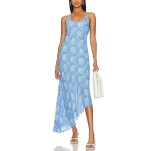 L'Academie Printed Blue Sigrid Dress Size XS